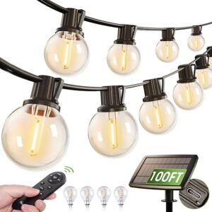 addlon 100FT Solar String Lights, 54 Bulbs