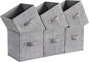 SONGMICS 11-Inch Fabric Storage Cubes, Cattail Gray UROB26LG