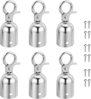 PATIKIL 1.1″x3″ Stanchion Rope End Stopper, Silver