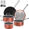 M MELENTA 11pcs Non Stick Ceramic Cookware Set