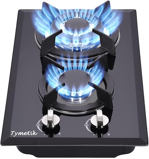 Tymetik 12 Inch Gas Cooktop, 2 Burners