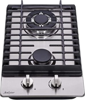 Anlyter 12 Inch Stainless Steel Gas Cooktop