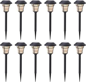 MAGGIFT 12 Pack Solar Pathway Lights Outdoor