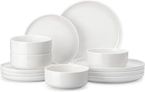 MALACASA 12-Piece Porcelain Dinnerware Set, White