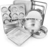 E-far 12-Piece Stainless Steel Bakeware Set