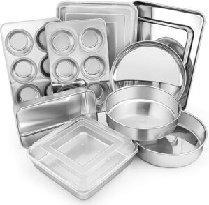 E-far 12-Piece Stainless Steel Bakeware Set