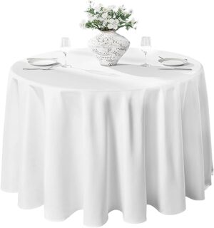 VidaFete 120-Inch Round Stain Resistant Tablecloth
