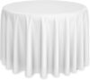 Lann’s Linens 120″ Round Premium Polyester Tablecloth – White