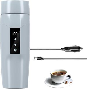 Rauwseul 12V Car Electric Heating Kettle, Temperature Control