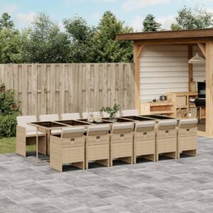 MINERWALL 13 Piece Patio Dining Set Beige
