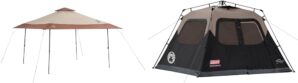 Coleman 13x13ft Canopy Tent & Instant Setup Camping Tent Bundle