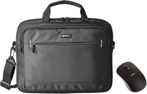 Amazon Basics 14-Inch Laptop Bag & Wireless Mouse, Black