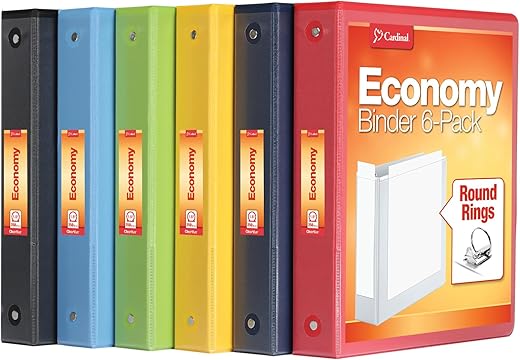 Cardinal 1.5 Inch Round Ring Binders, 6 Pack (79557)