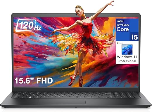 Dell 15.6" FHD 120Hz Business Laptop, Intel i5-1235U