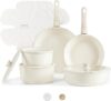 CAROTE 15pcs Ceramic Nonstick Cookware Set, Induction Safe
