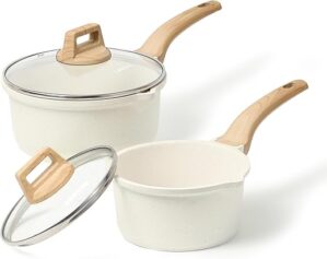 CAROTE 1.5Qt & 2.5Qt Saucepan Set With Lid