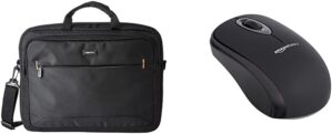 Amazon Basics 17.3-Inch Laptop Bag & Wireless Mouse Set, Black