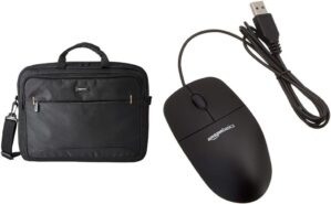 Amazon Basics 17.3-Inch Laptop Case & Wired Mouse
