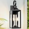 Yolsunes 19″ Black Outdoor Wall Lantern, 2-Light