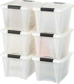 IRIS 19 Qt Stackable Plastic Storage Bins