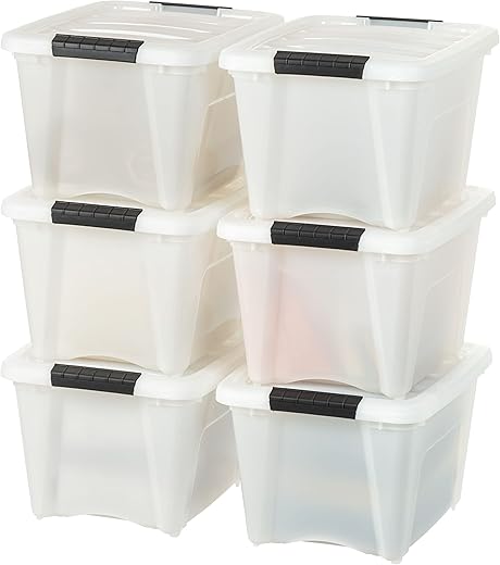 IRIS 19 Qt Stackable Plastic Storage Bins