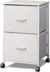 DEVAISE 2 Drawer Mobile File Cabinet, White