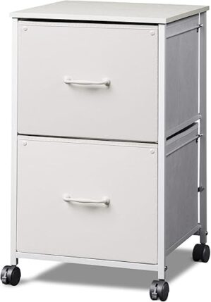 DEVAISE 2 Drawer Mobile File Cabinet, White