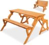 Best Choice Products 2-in-1 Transforming Outdoor Wooden Picnic Table