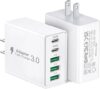 Dulums 2-Pack 50W 5-Port USB C Charger