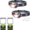 Lighting EVER 2 Pack Rechargeable LED Headlamp & 2 Pack Waterproof LED Lantern