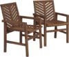 Walker Edison 2 Piece Chevron Wood Outdoor Chair Set