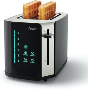 Oster 2-Slice Touch Screen Toaster, Black/Stainless Steel