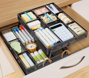 Marbrasse 2 Tier Desk Drawer Organizer Tray