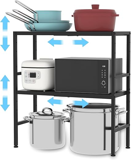 Cidaziya 2-Tier Expandable Metal Storage Shelves