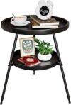 OUYPLTNY 2 Tier Round Metal Side Table (2tier02)