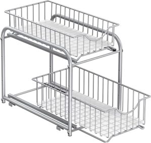 SONGMICS 2-Tier Stackable Cabinet Organizer
