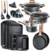 Bakken- Swiss 20-Piece Granite Non-Stick Cookware Set