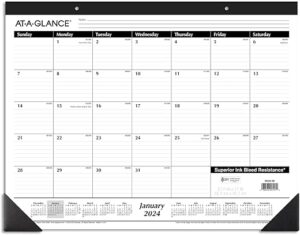AT-A-GLANCE 2024 Desk Calendar, Large, Monthly (SK240024)