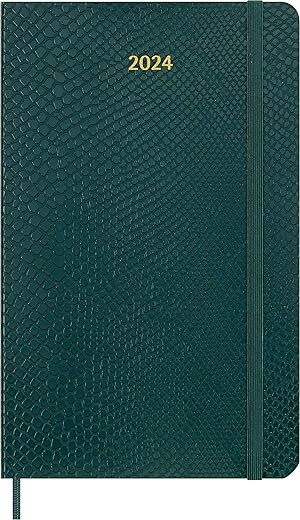 Moleskine 2024 Ethical Weekly Planner, Large, Boa Green