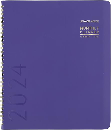 AT-A-GLANCE 2024 Monthly Planner, 9β x 11β, Purple (70250X1424)
