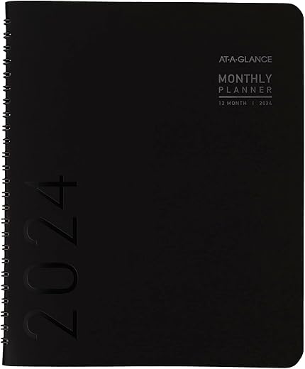 AT-A-GLANCE 2024 Monthly Planner, Medium, Black (70120X0524)