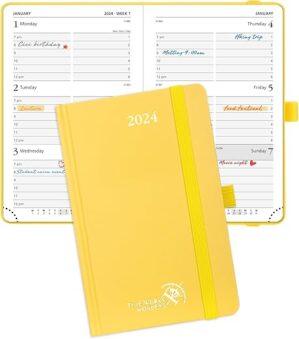 POPRUN 2024 Pocket Planner 4″x6.25″ Hardcover