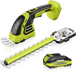 EWORK 21V Cordless Hedge Trimmer With Battery