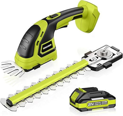 EWORK 21V Cordless Hedge Trimmer With Battery