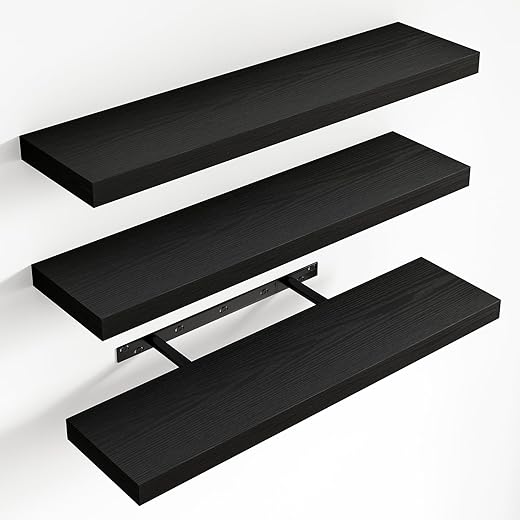 Fixwal 23.6in Floating Wall Shelves, Set of 3