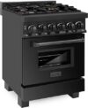 TUKIMA 24″ Dual Fuel Range, Black Stainless, RAB-BR-24