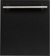 ZLINE 24 In. Black Matte Dishwasher With Stainless Steel Tub