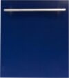 ZLINE 24 In. Blue Gloss Dishwasher With Stainless Steel Tub