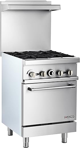 Wilprep 24" Liquid Propane Gas Range, 4 Burner Commercial
