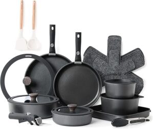 SENSARTE 24 Piece Nonstick Detachable Handle Cookware